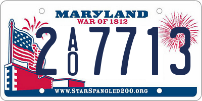 MD license plate 2AO7713