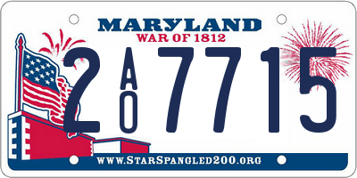MD license plate 2AO7715