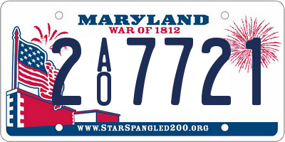 MD license plate 2AO7721