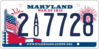 MD license plate 2AO7728