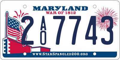 MD license plate 2AO7743