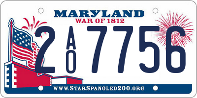 MD license plate 2AO7756