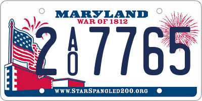 MD license plate 2AO7765