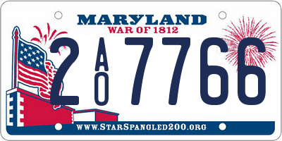 MD license plate 2AO7766
