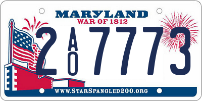 MD license plate 2AO7773