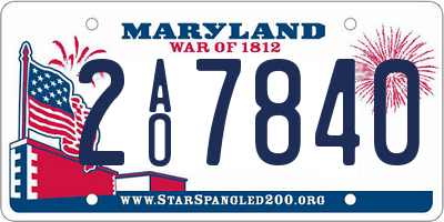 MD license plate 2AO7840
