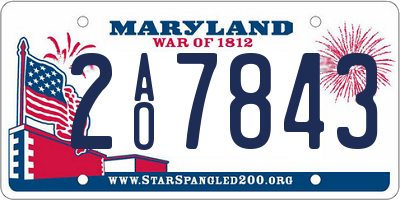 MD license plate 2AO7843