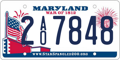 MD license plate 2AO7848