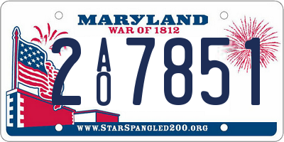 MD license plate 2AO7851