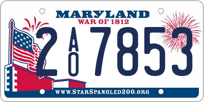 MD license plate 2AO7853