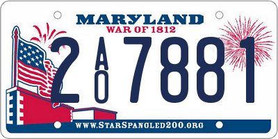 MD license plate 2AO7881