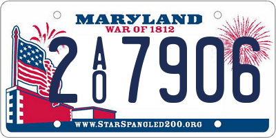 MD license plate 2AO7906