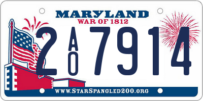 MD license plate 2AO7914