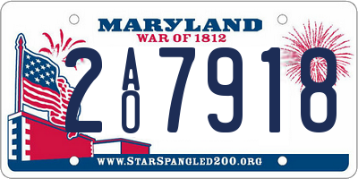 MD license plate 2AO7918