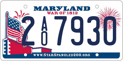 MD license plate 2AO7930