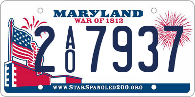 MD license plate 2AO7937