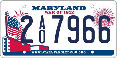 MD license plate 2AO7966