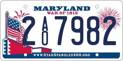 MD license plate 2AO7982