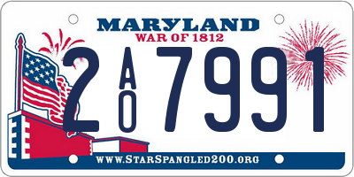 MD license plate 2AO7991