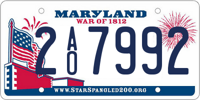 MD license plate 2AO7992