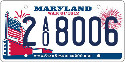 MD license plate 2AO8006