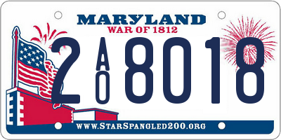 MD license plate 2AO8018