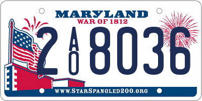 MD license plate 2AO8036