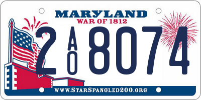 MD license plate 2AO8074