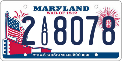 MD license plate 2AO8078
