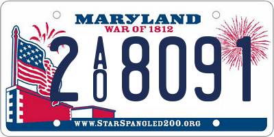 MD license plate 2AO8091