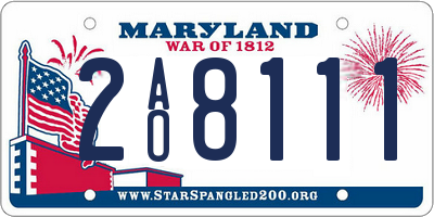 MD license plate 2AO8111