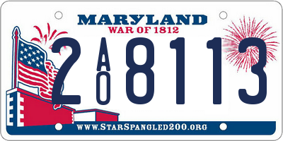 MD license plate 2AO8113