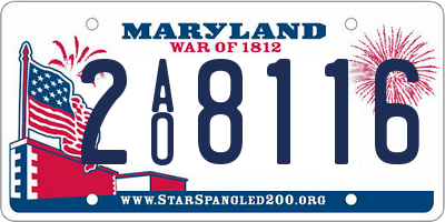 MD license plate 2AO8116