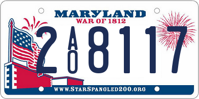 MD license plate 2AO8117