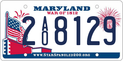 MD license plate 2AO8129