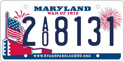 MD license plate 2AO8131