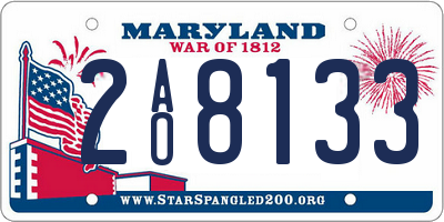 MD license plate 2AO8133