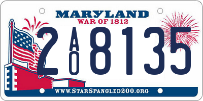 MD license plate 2AO8135