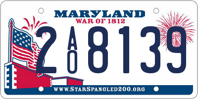 MD license plate 2AO8139