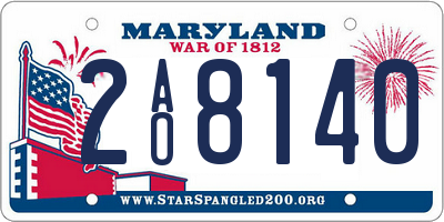 MD license plate 2AO8140