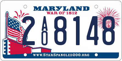 MD license plate 2AO8148