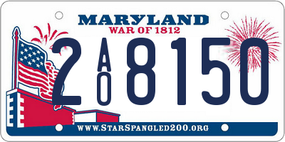 MD license plate 2AO8150