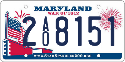 MD license plate 2AO8151
