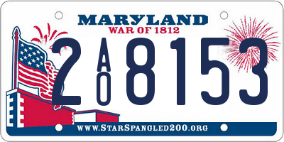 MD license plate 2AO8153