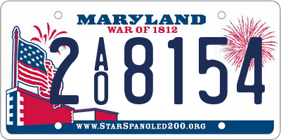 MD license plate 2AO8154