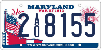 MD license plate 2AO8155