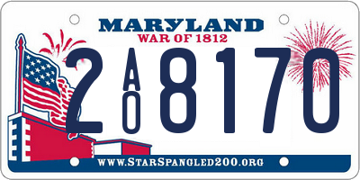 MD license plate 2AO8170