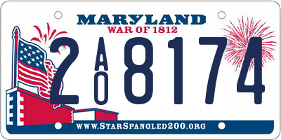 MD license plate 2AO8174