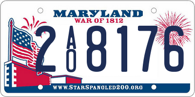 MD license plate 2AO8176