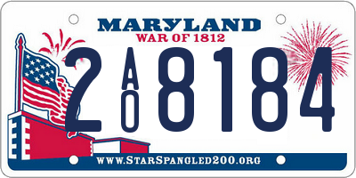 MD license plate 2AO8184